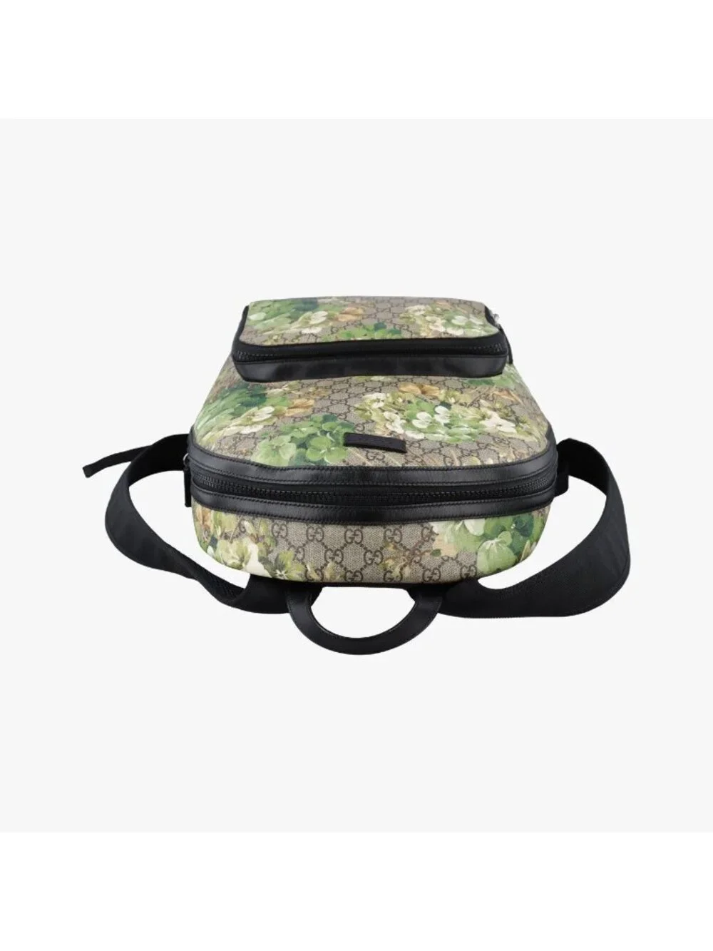 Gucci GG Blooms Black Beige Multi Leather Backpack